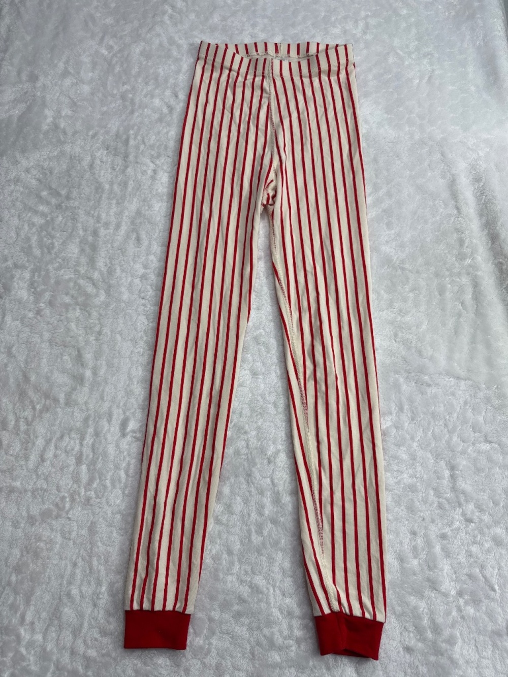 Hanna Andersson kids Pajama Bottom Red Beige Striped Size 10 Snug Fit